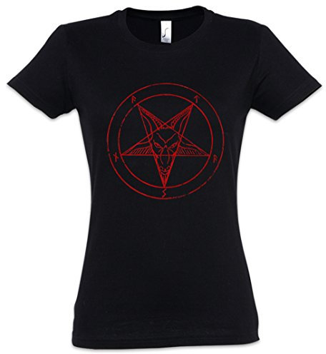 Urban Backwoods Baphomet Pentagram Sign Damen T-Shirt Schwarz Größe 2XL