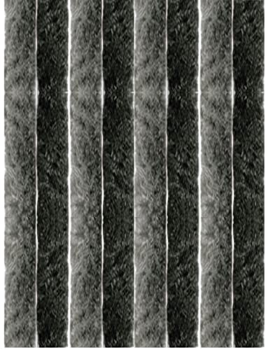 Arsvita Insektenschutzvorhang 120x200 cm (Breite x Länge) Flauschvorhang in Schwarz & Silber für Camping, Terrasse, Pavillon oder Balkontür, Fadengardine Ø4cm