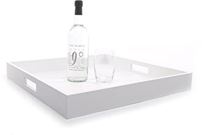 Serviertablett Zen Tray von XLBoom 48x48 cm in weiß