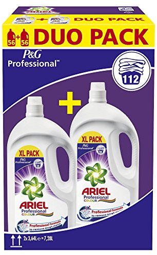 Ariel Professional 4084500908239 Detersivo Liquido per Colorati, 112 Lavaggi, 3,64 L, 2 Pezzi