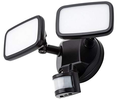 LITECRAFT Alma Floodlight Outdoor Twin Integrated LED with Motion Sensor - Black