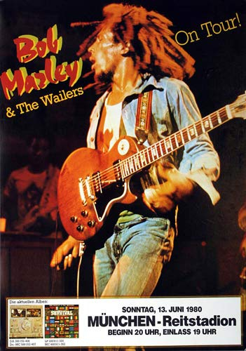 Bob Marley - Uprising, München 1980 » Konzertplakat/Premium Poster | Live Konzert Veranstaltung | DIN A1 «