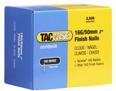 Tacwise 0298 Chiodi di Finitura Galvanizzati Tipo 16G / 50 mm, Confezione da 2500