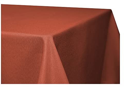 Tischdecke 90 x 90 cm rechteckig Terra Leinenoptik Lotuseffekt Tischwäsche Wasserabweisend Tischtuch Fleckenabweisend Bügelfrei Abwischbar Waschbar Innen und Außen Perleffekt