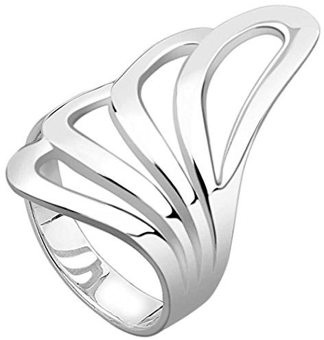 Nenalina Ring Silber 925 Damen Silberring Damenring polierte Oberfläche Wickelring
