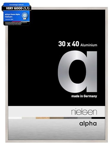 nielsen Alpha Oak White Aluminium Picture Frame - 30x40cm - with Float Glass and Easy Push-Turn Clips - For Photos and Art