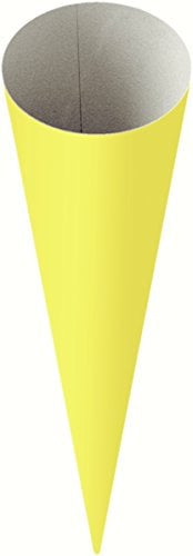 Baier & Schneider Heyda 204870066 Schultüten-Rohlinge (Höhe 70 cm, Durchmesser 19 cm, Karton, 380g/m²) gelb