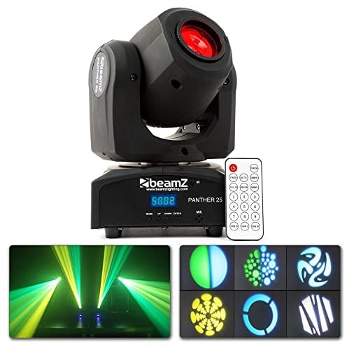 BeamZ Panther 25 LED-Spot 12 Watt Movinghead CREE - Moving Head, DMX, Strobo, Gobo Shake, Schwarz