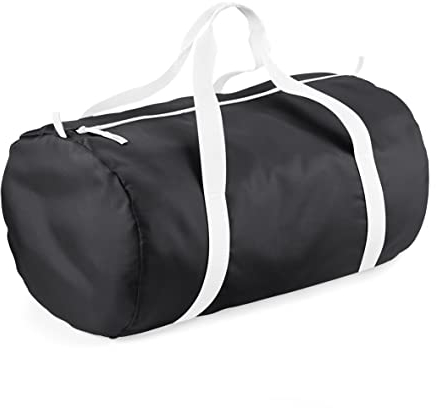 BagBase BG150 Packaway Barrel Tasche, Schwarz/Weiß
