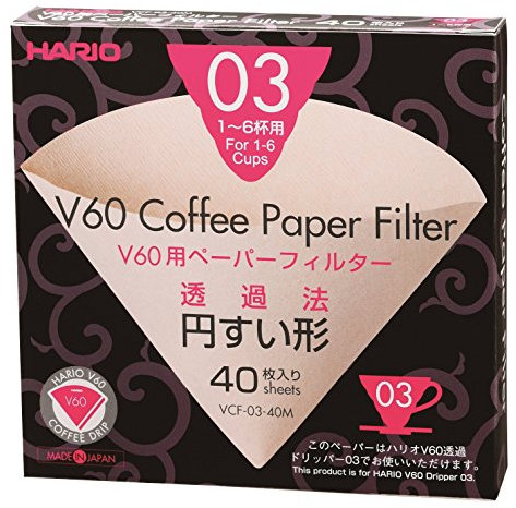 Hario VCF-01 100M Papierfilter,natur, Größe 03-40 Stück