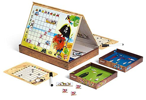 Janod - Pirates Battleship Game - Family Touch-and-Sink Game - For children from the Age of 5, J02835