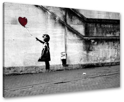 Visario Bild & Kunstdruck der deutschen Marke 80 x 60 cm 4165 Bilder auf Leinwand Kunstdrucke Banksy hope Wandbild