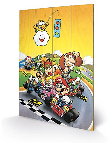 Pyramid International SW11350P Super Mario Kart (Retro) Holzwand-Kunst, Holz, Mehrfarbig, 40 x 2,5 x 59 cm