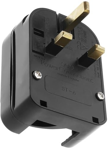 BeMatik - Adaptateur Prise de Courant Europe à UK avec 2 Broches Rondes Femelle à BS1363 Prise mâle fixé