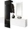 Vladon Garderobe Wandgarderobe Carlton Set 1, Made in Germany, Korpus in Weiß matt/Paneel in Schwarz Hochglanz