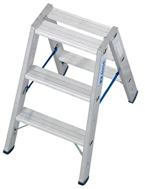 Krause 124715 Aluminium Stufen-Doppelleiter Arbeitshöhe (max.): 2.25m Silber DIN EN 131 4.2kg
