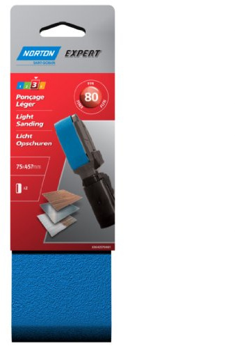 Norton – 2 Tape CORINDON Expert 75 x 457 mm Körnung 80)