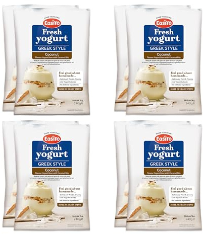 EasiYo Yogurt Greek Style Coconut With Coconut Bits 8 Pack Yoghurt