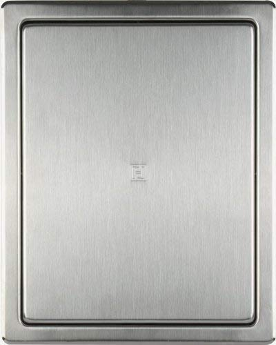 Haco – Porte pour trappe de visite (acier brossé avec cadre encastré, 200 x 250 mm)