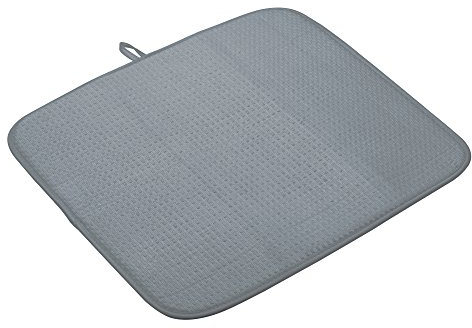 KitchenCraft Super-Absorbent Large Dish Drying Mat, 45 x 40 cm (17.5 x 16) - Grey