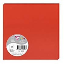 Clairefontaine 11848C Packung (mit 25 Karten Pollen, 135 x 135 mm) 210g, korallenrot