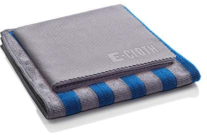 E-Cloth Hob & Oven Cleaning Cloth Set, Microfibre Stainless Stove and Kitchen Appliances Cleaner, Great for Oven, Stove and Refrigerators, Washable and Reusable, Blue & Gray, 2 Cloth Set