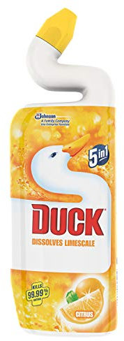 Duck Toilet Cleaner Liquid, Sanitiser & Descaler, 750 ml, Citrus, Pack of 8