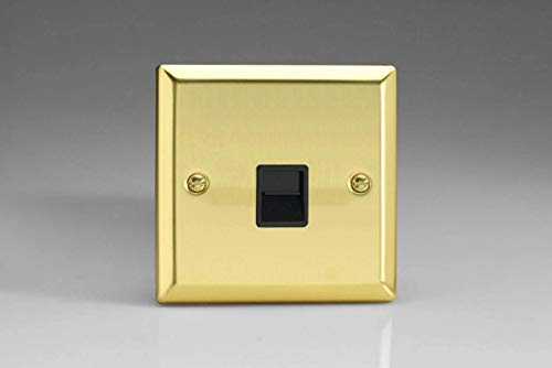 Varilight 1-Gang Telephone Master Plug Socket Victorian Brass XVTMB