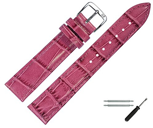 MARBURGER Uhrenarmband 12mm Damen Leder Alligator Prägung - Werkzeug Montage Set 14312