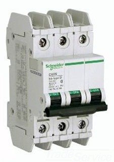 Schneider 60170 Disjoncteur C60, UL489, 3P, 2A, C Cistik, 240 V AC