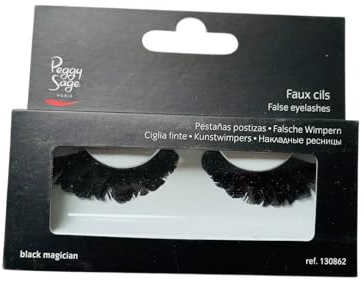 Peggy Sage Ciglia Finte Black Magician, Fibra e Piuma, Nero e Viola, con Colla 1g, Riutilizzabili, Kit Professionale