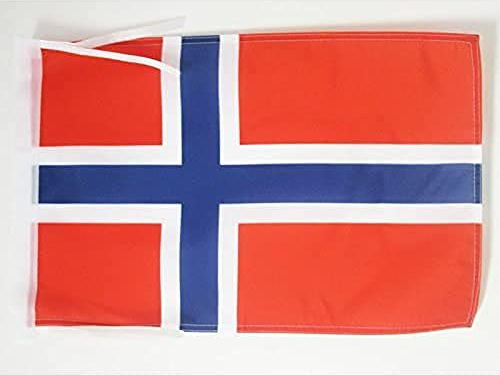 AZ FLAG Bandera de Noruega 45x30cm - BANDERINA Noruega 30 x 45 cm cordeles