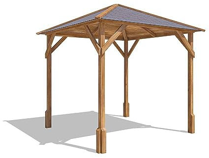 Dunster House Wooden Gazebo, 2m x 2m / W6'6 x D6'6 Heavy Duty Garden Shelter Pressure Treated, Superfelt & Nails Included, Utopia 200