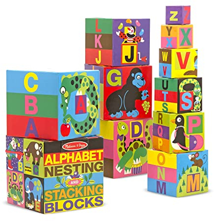 Melissa & Doug Würfel zum Stapeln und Verschachteln englisches Alphabet