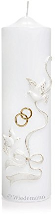Hochzeitskerzen Traukerze mit Gravur (Vornamen und Datum) verziert aus hochwertigen Wachsbuchstaben verziert (Nr 3)
