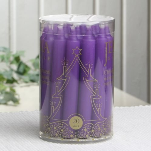 CandleCorner Weihnachtskerzen Premium-Baumkerzen Trend (20er Dose), lila-violett