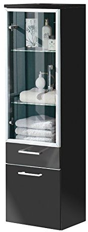 Posseik 5815 84 Hochschrank Rima, Anthrazit mit Glastür
