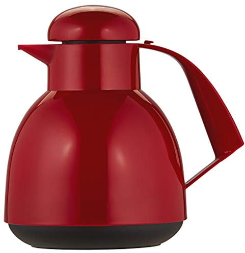 Helios Day Bouteille isotherme rouge 1 l – 6 h au chaud – Garde les boissons chaudes et froides – Avec porte-sachet de thé – Nettoyage facile – Convient pour le thé et le café
