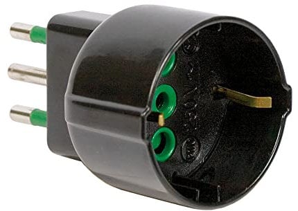 FANTON 82131 adattatore da spina grande bipasso 16A a schuko 16A presa italo/tedesca colore nero