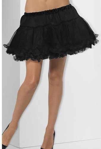 Smiffys Enagua, negro, con cinta de satén Halloween