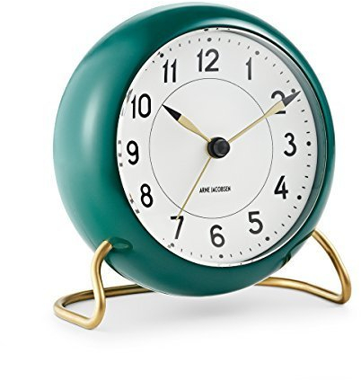 Rosendahl - Station Tischuhr, Arne Jacobsen, grün/weiß, Ø 11 cm, Alarm