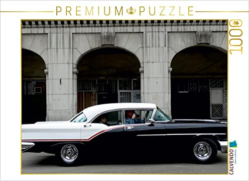 CALVENDO Puzzle Oldsmobile 1957 - EIN Motiv aus dem Kalender Black is Beautiful - Schwarze Oldtimer | 1000 Teile Lege-Größe 64 x 48 cm Foto-Puzzle für glückliche Stunden