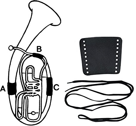 Gewa 720598 Handschutz Leder Bb-Tuba Teil A, Schnürverschluss