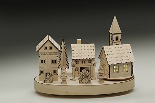 My Home Holz Weihnachtsdorf mit Beleuchtung