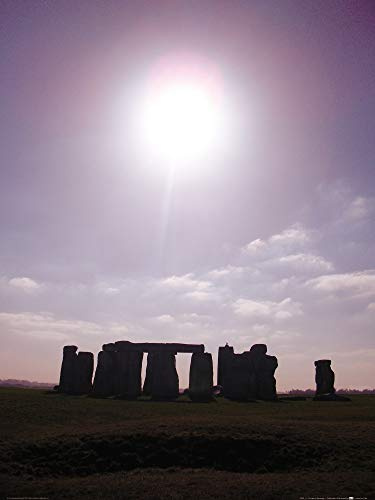 1art1 Stonehenge Poster Der Magische Steinkreis Bei Vollmond Kunstdruck Bild 80x60 cm