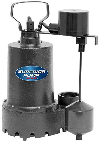 Superior Pump 92541 1/2 HP Cast Iron Sump Pump with Vertical Switch