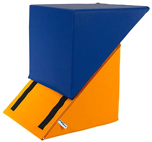 Sport-Tec Verstellbarer Bandscheibenhocker Sitzhocker Sitzwürfel Hocker Kunstleder 40x40cm