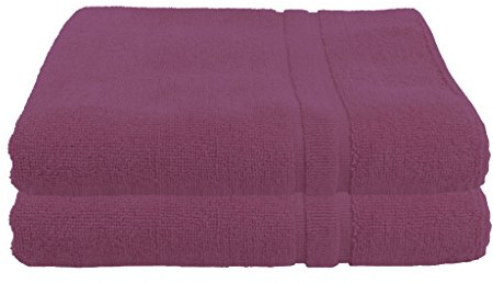 Julie Julsen 2er Pack 70 x 120 cm Duschtuch Premium Qualität 900 gm2 aktuellen Farben und 3 Größen aus Baumwolle Design Doppel Rahmen Lila