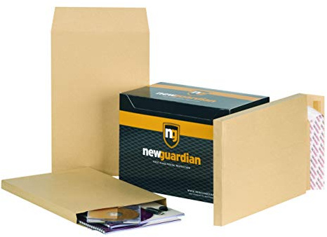 New Guardian Envelopes Heavyweight Peel and Seal Gusset 25mm 130gsm Manilla 381x254mm [Pack of 100]