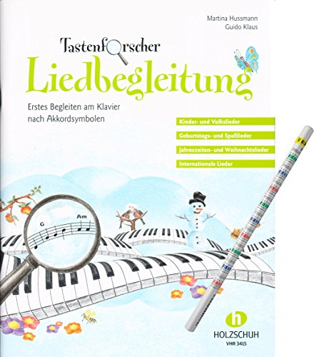 Holzschuh Tastenforscher Liedbegleitung – ideal für Anfänger und Wiedereinsteiger am Klavier [Noten/Sheet Music] mit praktischem Bleistift